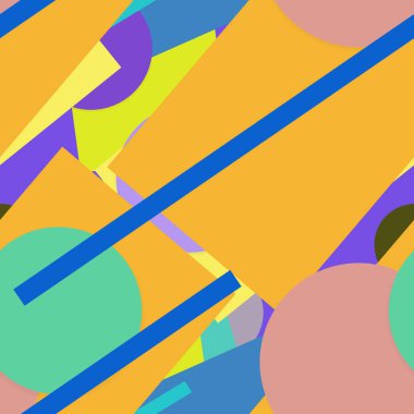Geometrik formlar ile renkli kesintisiz arka plan