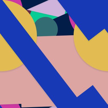 Geometrik formlar ile renkli kesintisiz arka plan