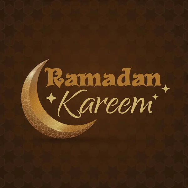 Biglietto Auguri Ramadan Design Islamico Con Mezzaluna Saluto Islamico Tradizionale — Vettoriale Stock