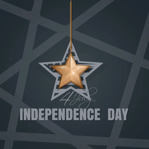 Hintergrund Zum Unabhängigkeitstag Mit Grußbeschriftung Juli Gestaltung Des Unabhängigkeitstages Goldstern — Stockvektor