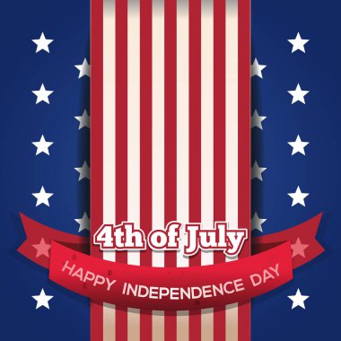 Tebrik kartı forindependence gün. Bağımsızlık günü kartı. 4 Temmuz. Vektör çizim