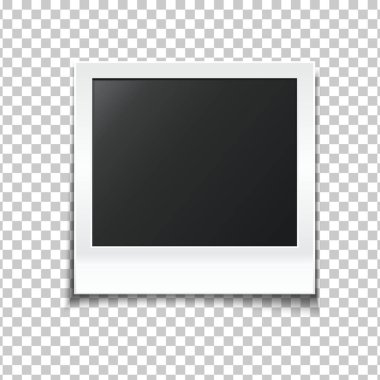 Fotoğraf çerçevesi şeffaf arka plan üzerinde izole. Fotoğraf ve tasarım için resim çerçeve. Vektör çizim