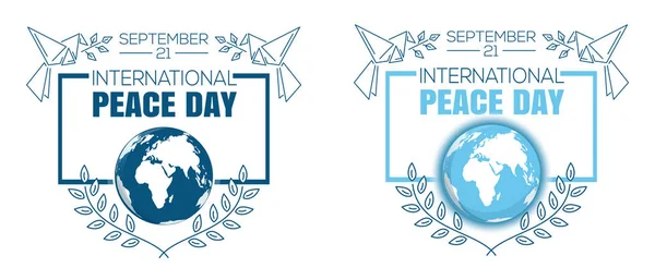 stock vector International Peace Day logo design set. International Day of Peace. World Peace Day. September 21. Vector illustration