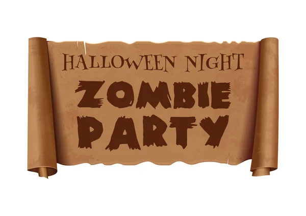 Halloween Nacht Zombie Partij Tekst Begroeting Van Lint Halloween Ontwerp — Stockvector