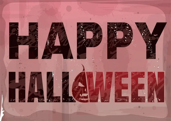 Felice Banner Testo Halloween Stile Grunge Lettere Halloween Concetto Design — Vettoriale Stock