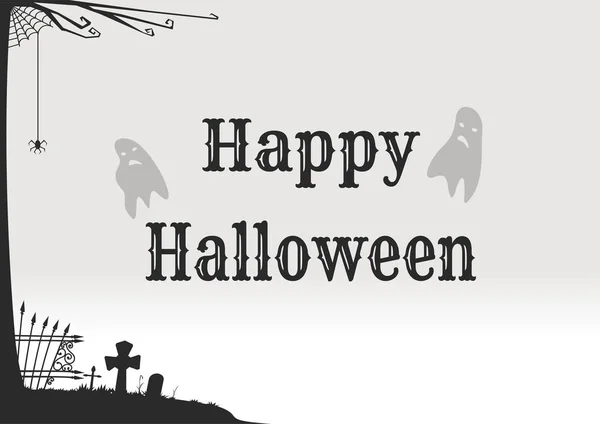 Хэллоуин Плакат Стиле Ретро Счастливого Хэллоуина Концепция Дизайна Хэллоуина Кладбищем — стоковый вектор