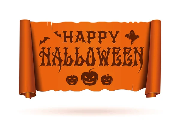 Papiro Antigo Com Inscrição Saudação Halloween Feliz Dia Das Bruxas — Vetor de Stock