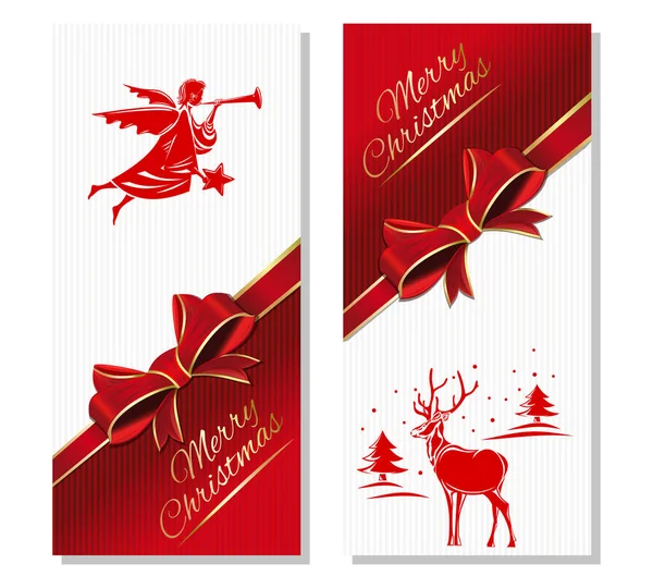 Cartão Natal Presente Feliz Natal Férias Inverno Banner Pronto Vector — Vetor de Stock