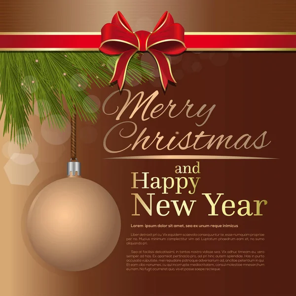 Καλά Χριστούγεννα Και Ευτυχισμένο Νέο Έτος Πρότυπο Ευχετήρια Κάρτα Διακοπών — Διανυσματικό Αρχείο