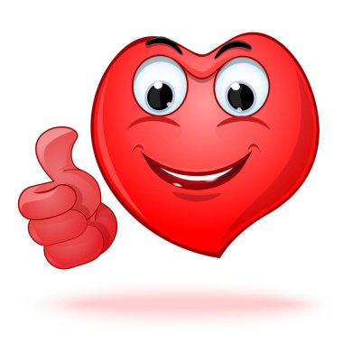 İfade kalp yüz gösteren parmak şeklinde. Emoji başparmak. Laik. Ne yapıyorsun? Vektör çizim