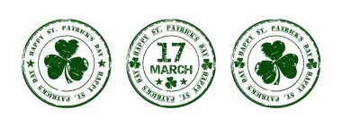St Patricks Günü için yeşil yuvarlak damga