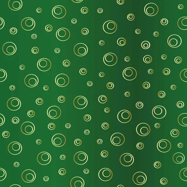 녹색 배경 완벽 한 패턴에 골든 서클 — 스톡 벡터