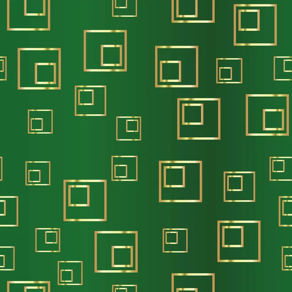 Gyllene rektangeln på en grön. Seamless mönster — Stock vektor