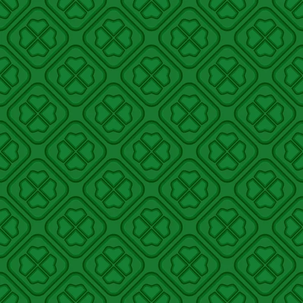 잎 클로버와 녹색 벡터 원활한 패턴 — 스톡 벡터
