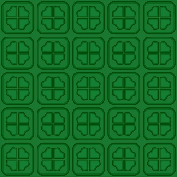Zöld vektor varrat nélküli mintát négylevelű lóhere — Stock Vector
