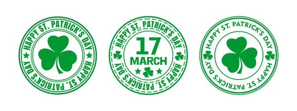Grön rund stämpel för St. Patricks Day — Stock vektor