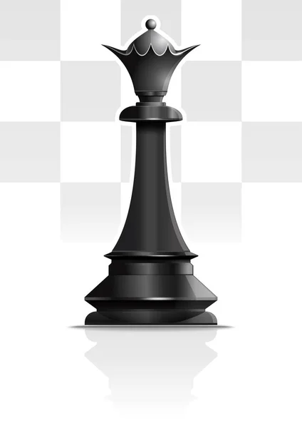 Rainha Negra. Design de conceito de xadrez. Ícone vetorial — Vetor de Stock