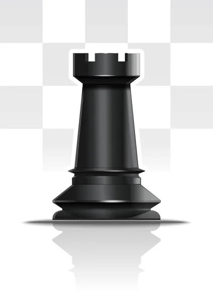 Black Chess figure rook. Icône vectorielle réaliste — Image vectorielle