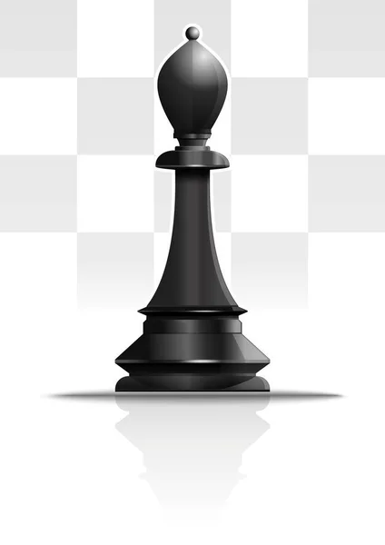Μαύρος αξιωματικός του σκακιού. Ρεαλιστικό εικονίδιο διάνυσμα — Διανυσματικό Αρχείο