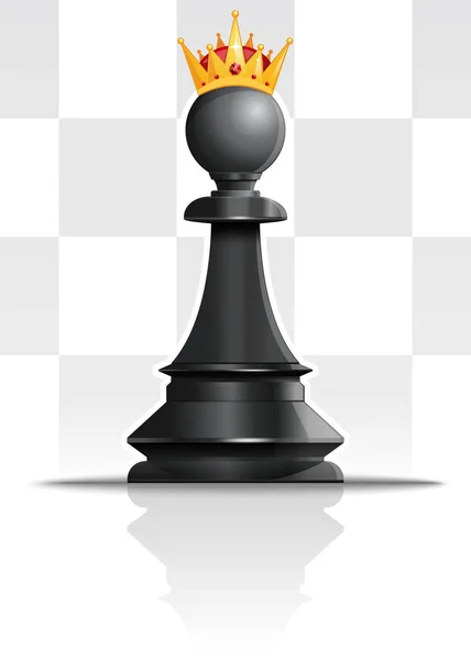 Bonde i den gyllene kronan. Chess Concept design — Stock vektor