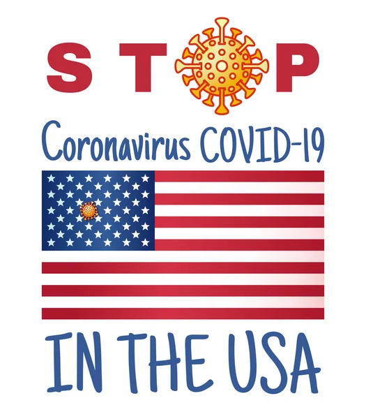 Stoppa Coronavirus Covid Usa Social Annonsering Affisch För Epidemier Med — Stock vektor