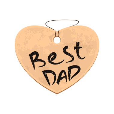 Babalar Günü tasarımı. İpte karton bir kalp. Üstünde 