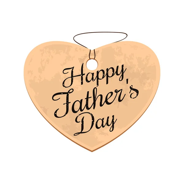 아버지 디자인 심장을 밧줄에 아버지들의 Happy Fathers Day 이라는 문구로 — 스톡 벡터