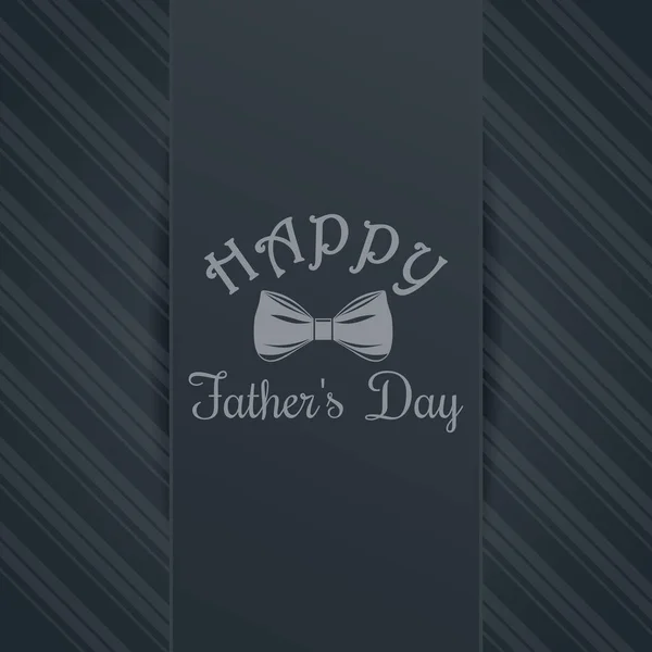 Fathers Day Card Bow Tie Greeting Inscription Happy Fathers Day — Stock Vector