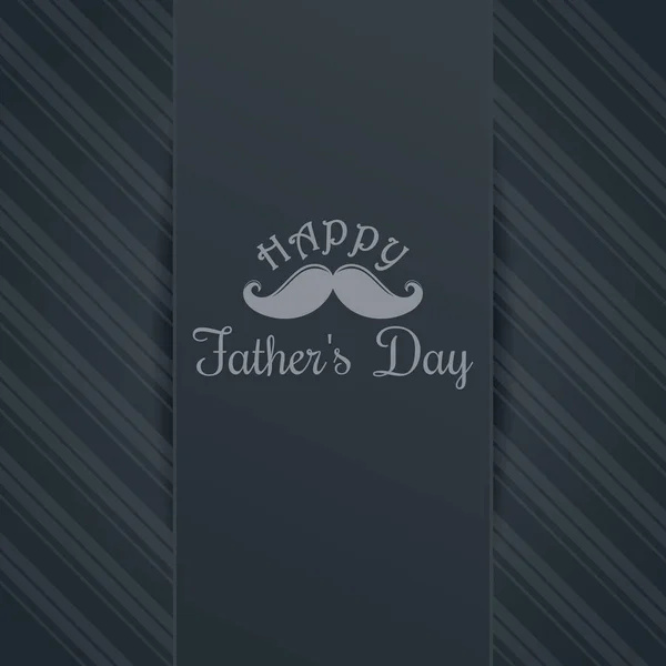 Fathers Day Card Mustache Greeting Inscription Happy Fathers Day Elegant — Stock Vector