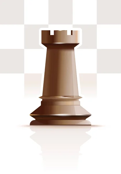 Weiße Schachfiguren Auf Einem Hintergrund Aus Schachzellen Elfenbeinküste Weißer Turm — Stockvektor