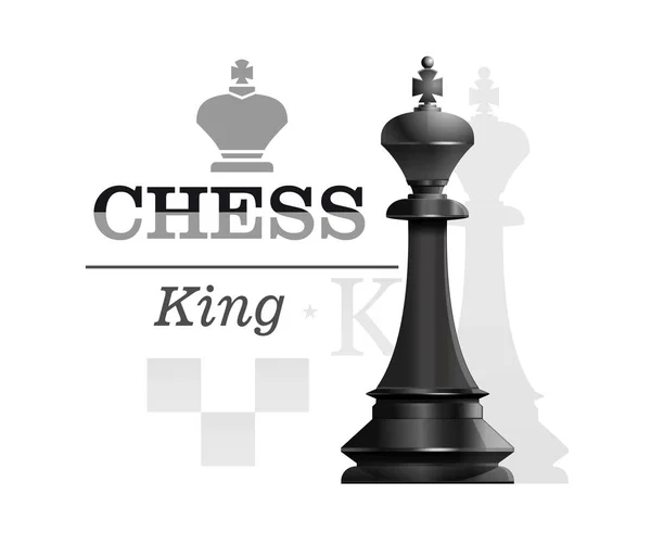 Černý Král Pozadí Siluety Šachovnice Koncepce Šachů Vektorová Ilustrace — Stockový vektor