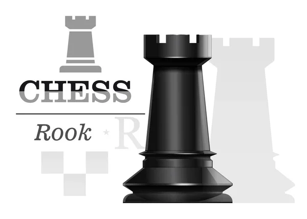 Schwarzer Schachturm Auf Dem Hintergrund Der Schachsilhouette Schachkonzeption Vektorillustration — Stockvektor