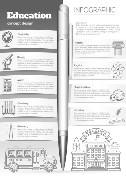 Éducation Apprentissage Collection Icônes Symboles Représentant Diverses Sciences Géographie Biologie — Image vectorielle