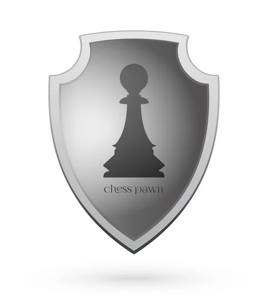 Зображення Шахового Пішака Щиті Дизайн Шахової Концепції Векторні Ілюстрації — стоковий вектор