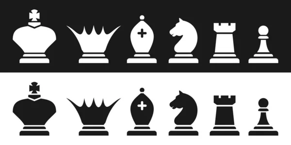 Échecs Magnétiques Pièces Échecs Noir Blanc Silhouettes Illustration Vectorielle — Image vectorielle