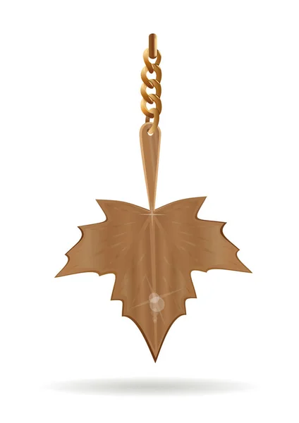 Gold Pendant Form Maple Leaf Vector Illustration — Stock Vector