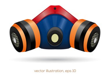 Solunum cihazı beyaz vektör illüstrasyonunda izole edildi