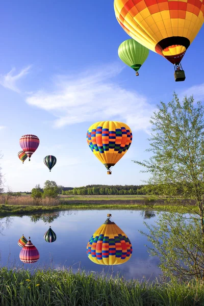 Balony Nad Polami Rowncy Stok Fotoğraf