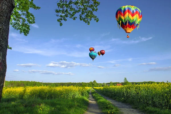 Balonlar Bir Inceleme Bir Yükseklikten — Stok fotoğraf