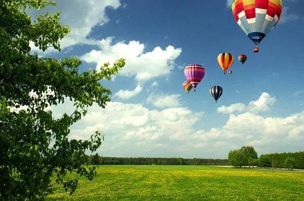 Luftballons Ein Rückblick Aus Der Höhe — Stockfoto