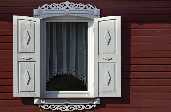 Окна Деревенской Хижины Xix Века — стоковое фото