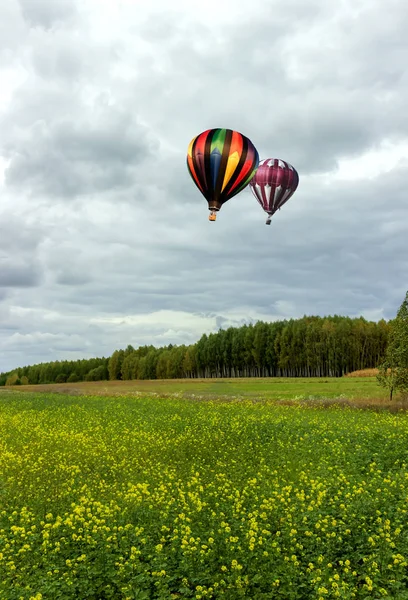 Romantyczne Loty Balonem Wysoko Nad Ziemią — Zdjęcie stockowe