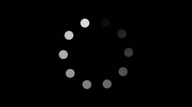 Simge animasyonu yükleniyor. Dairesel yükleme ve soluk noktalar. İlerleme indir, oyun verilerini yükle, arabelleme işlemi, uygulama arayüzü