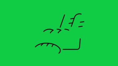 Ekmek fırını hareket simgesi taslak biçimi yeşil ekranda. Canlandırılmış ekmek sembolü