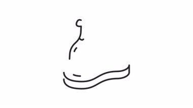 Şeffaf arkaplanda et besin simgesi çizgi animasyonu