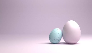 Paskalya yumurtaları 3d render parlak pembe arka plan üzerinde bir grup