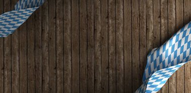 Tahtadaki bavyera kumaşıyla Ekim Festivali için arka plan - 3D görüntüleme