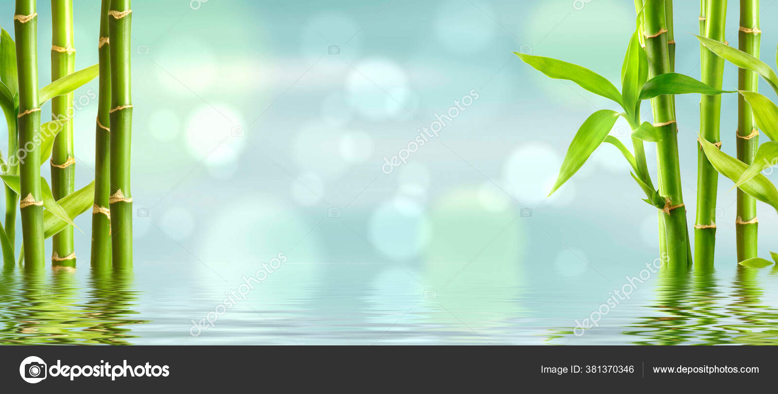 Beautiful spa background with bamboo and water Stock Photo by ©Karneg