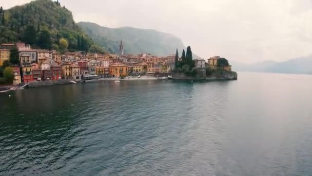 Village of Varenna on Como lake in Italy — Stock Video