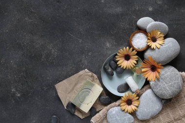 Koyu tablo üzerindeki spa tedavisinin bileşimi